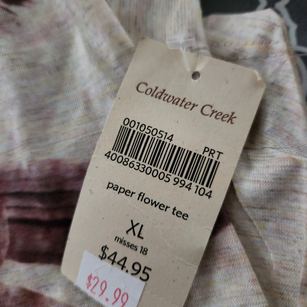 XL Coldwater Creek burnout top. New with tags. - Picture 6 of 6